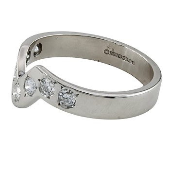 18ct white gold Diamond 0.35cts Band Ring size Q